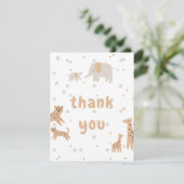 パステルベージュかわいい例証ベビーシャワー サンキューカード (スタンド正面)