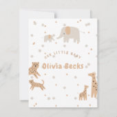 パステルベージュかわいい例証ベビーシャワー サンキューカード (裏面)