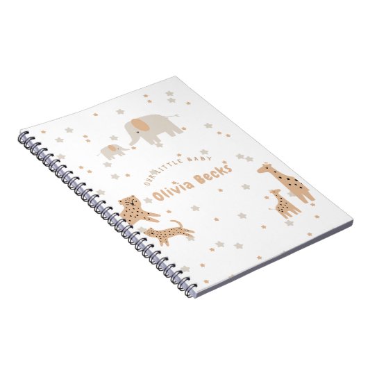 パステルベージュかわいい例証ベビーシャワー ノートブック (右側)