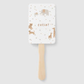 パステルベージュかわいい例証ベビーシャワー ハンドファン (裏面)