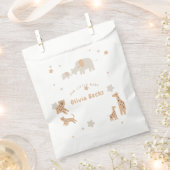 パステルベージュかわいい例証ベビーシャワー フェイバーバッグ (クリップ留めされた状態)