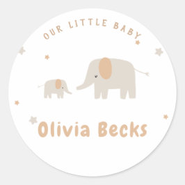 パステルベージュかわいい例証ベビーシャワー ラウンドシール