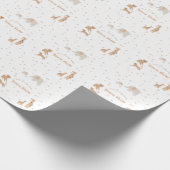 パステルベージュかわいい例証ベビーシャワー ラッピングペーパー (角)