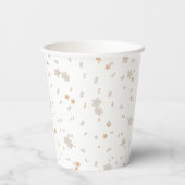 パステルベージュかわいい例証ベビーシャワー 紙コップ (裏面)