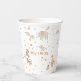 パステルベージュかわいい例証ベビーシャワー 紙コップ
