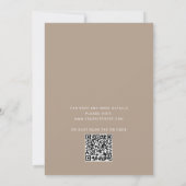 パステルベージュのタイポグラフィースクリプトウェディング + QR 招待状 (裏面)
