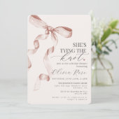 パステルベージュコケットボウブライダルシャワー招待状 (スタンド正面)