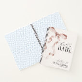 パステルベージュコケットボーガールベビーシャワーレター ノートブック (内部)