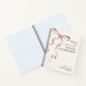 パステルベージュボウ甘い16文字へ誕生日ガール ノートブック (内部)