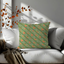 パステルベージュミントフローラ斜ストライプ斜パターン クッション