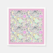 パステルペイズリー スタンダードカクテルナプキン (正面)