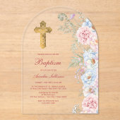 パステルペオニエアーチバプテスマ アクリル招待状 (正面)