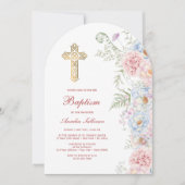 パステルペオニエアーチバプテスマ 招待状 (正面)