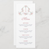 パステルペオニスフレーム結婚ズモノグラム メニュー (正面/裏面)