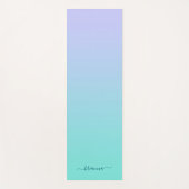 パステルペリウィンクルターコイズグラデーションスクリプト名 ヨガマット (正面)