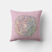 パステルペンタグラム異教のウィッカ信者ウィッチクラフトハロウィーン クッション (裏面)