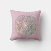 パステルペンタグラム異教のウィッカ信者ウィッチクラフトハロウィーン クッション (正面)