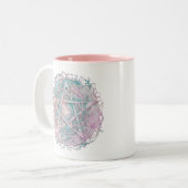 パステルペンタグラム異教のウィッカ信者ウィッチクラフトハロウィーン ツートーンマグカップ (正面左)