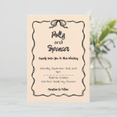 パステルペンマンシップ結婚式招待状アプリコット シーズンカード (スタンド正面)