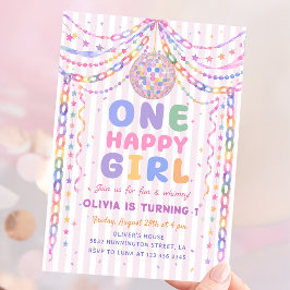パステルペーパーチェーンディスコで超楽しい2歳の誕生日 招待状