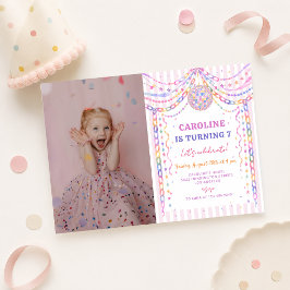 パステルペーパーチェーン ディスコガーランド 誕生日 招待状