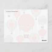 パステルホットエアバルーンが青いに浮きストライプ上 ポストカード (裏面)