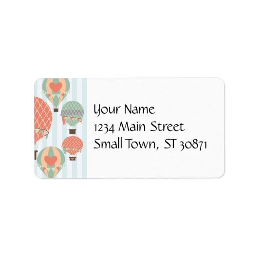 パステルホットエアバルーンが青いパットに浮きストライプの上がる ラベル (正面)