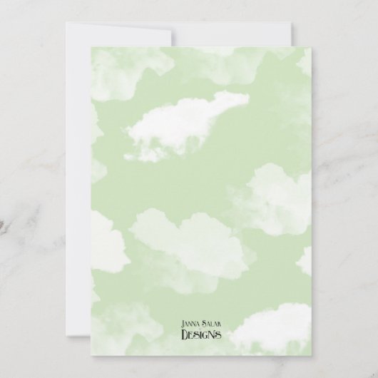 パステルホットエアバルーンベビー男女兼用シャワー 招待状 (裏面)