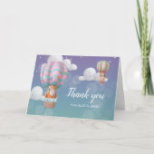 パステルホットエアバルーン動物ありがとう カード (正面)