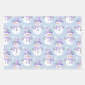 パステルホリデイ雪だるま相補型セットの3キュート ラッピングペーパーシート (正面)