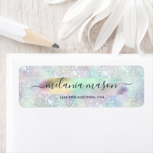 パステルホログラフィックグラムグリッタースパエレガントクレス ラベル (インサイチュ)