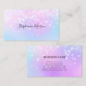 パステルホログラフィックグリッターガーリー名刺 コーリングカード (正面/裏面)
