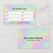 パステルホログラフィックサロンスパ歯科アポイントメント 予約カード (正面/裏面)