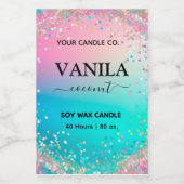 パステルホログラフィックスタイル垂直キャンドルラベル フードラベル (シングルラベル)