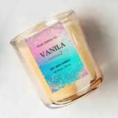 パステルホログラフィックスタイル垂直キャンドルラベル フードラベル