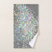 パステルホログラフィックスポットグレーバスルーム用タオルセット バスタオルセット (ハンドタオル)