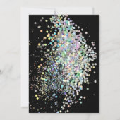 パステルホログラフィックダブルブラックピンク金ゴールド誕生日 招待状 (裏面)