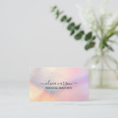 パステルホログラフィックヘアメイクアップアーティスト 名刺 (スタンド正面)