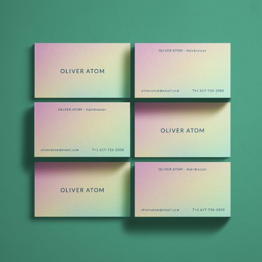 パステルホログラフィックモダンエステティシャン 名刺