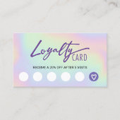 パステルホログラフィック美しいサロン&スパ顧客 ロイヤリティカード (正面)