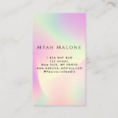 パステルホログラフィック金ゴールドチャクラヨガインストラクター 名刺 (裏面)