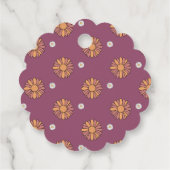 パステルホワイトとピンクのオレンジ色のデイジー花 フェイバータグ (裏面)