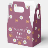 パステルホワイトとピンクのオレンジ色のデイジー花 フェイバーボックス (見開き)