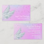 *~*パステルホワイトエンジェルウィングススターリーピンクレインボー 名刺 (正面/裏面)