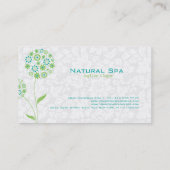 パステルホワイトグリーンアンドブルーフローラデザイン 名刺 (裏面)