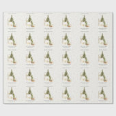 パステルホワイトスノーツリーハウス季節のごあいさつ ラッピングペーパー (フラット)