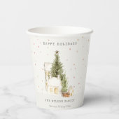 パステルホワイトスノーツリーハウス季節のごあいさつ 紙コップ (裏面)