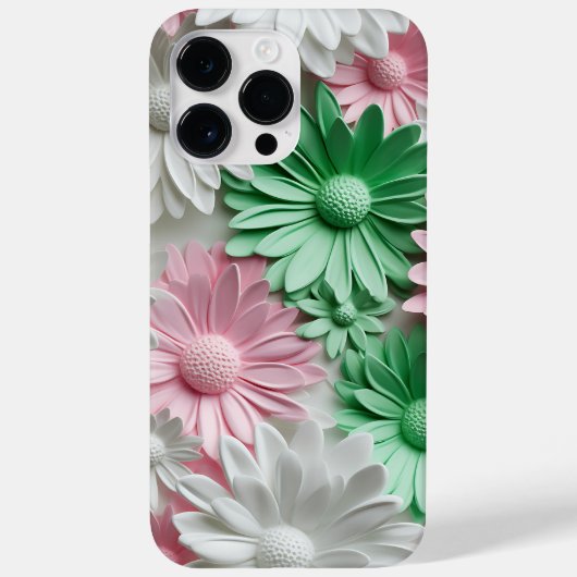 パステルホワイトピンクグリーンガーベラデイジー花 Case-Mate iPhoneケース (裏面)