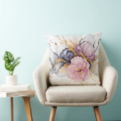 パステルホワイトピンク紫牡丹の花 クッション (椅子)