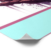 パステルホースウォーターフォールファンタジー風景 ポスター (角)